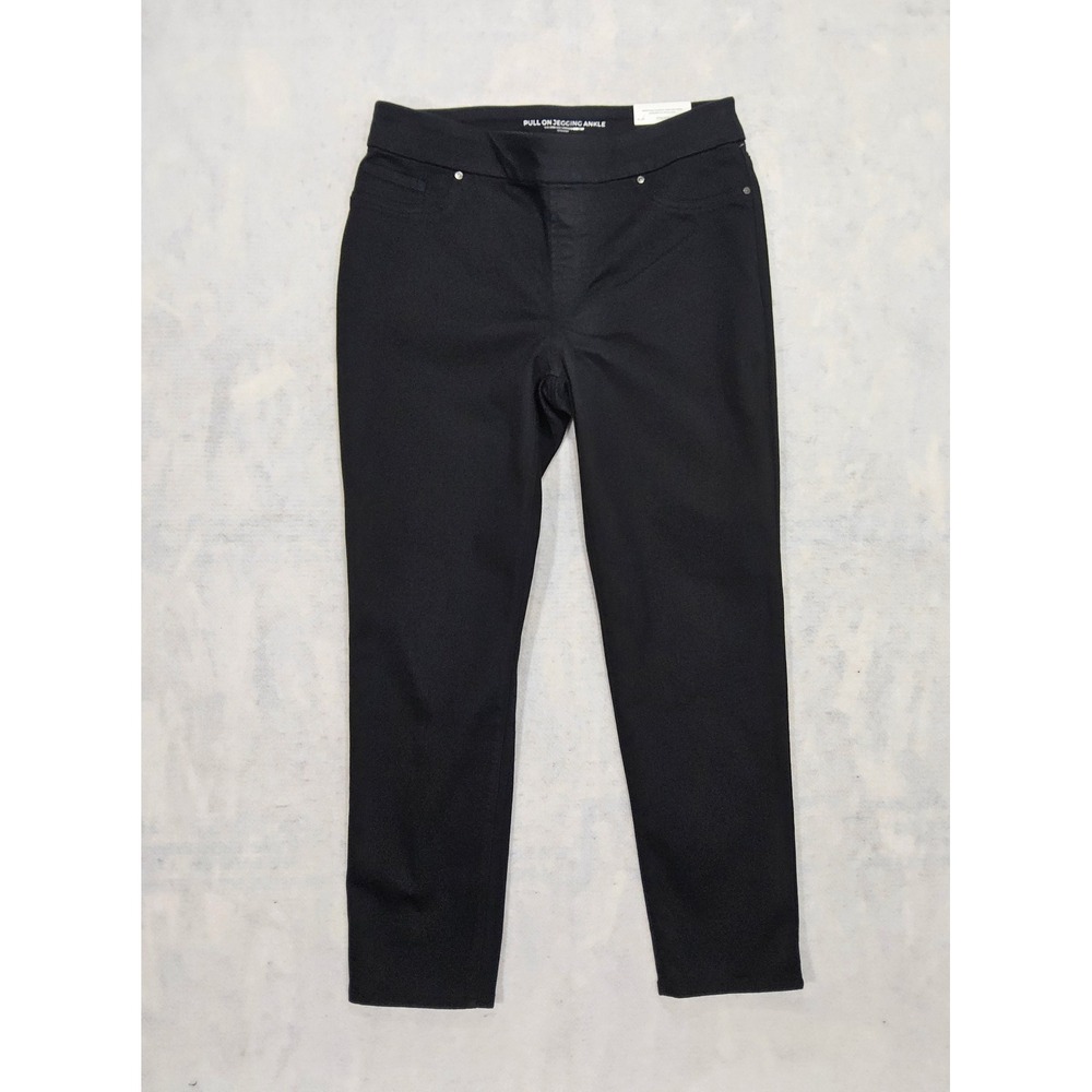 Chicos Jeans Womens 10 1.5 NEW Pull On Jegging Ankle Crop Stretch Black Swimming